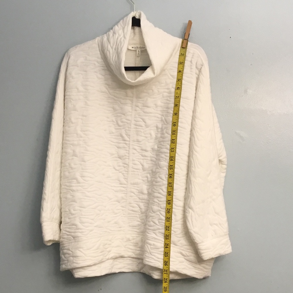 Workshop Republic Clothing White Cowl Turtleneck Sweater